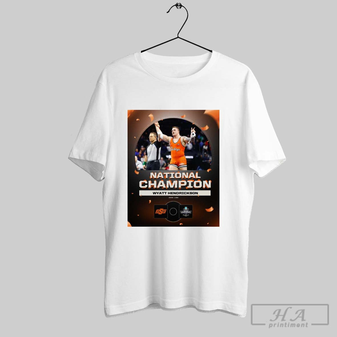 National Champion Wyatt Hendrickson 285 Lbs Osu Cowboy Wrestling Championship 2025 Poster T Shirt