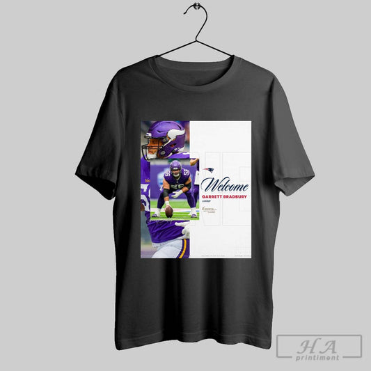 New England Patriots Welcome Garrett Bradbury Center Encore Boston Harbor Signature Poster T Shirt