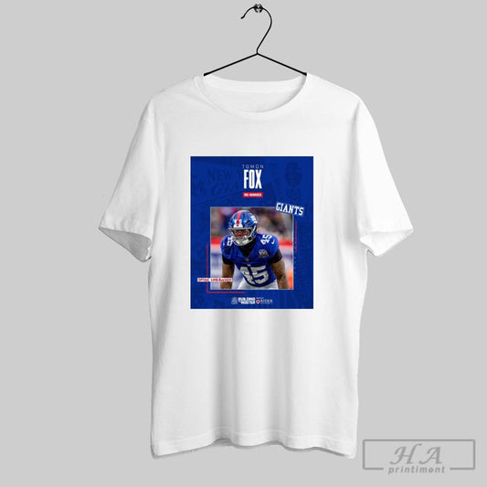 New York Giants Nfl Football Tomon Fox Re Signed Outside Linebacker Building The Roster Poster T Shirt