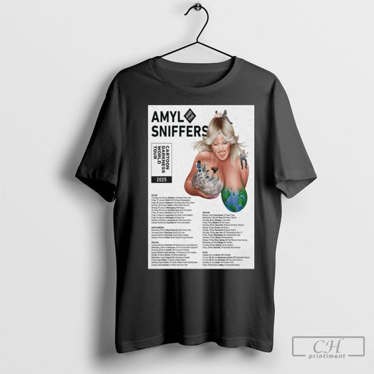Nice Amyl And The Sniffers Cartoon Darkness World Tour 2025 Poster T Shirt Sweatshirt