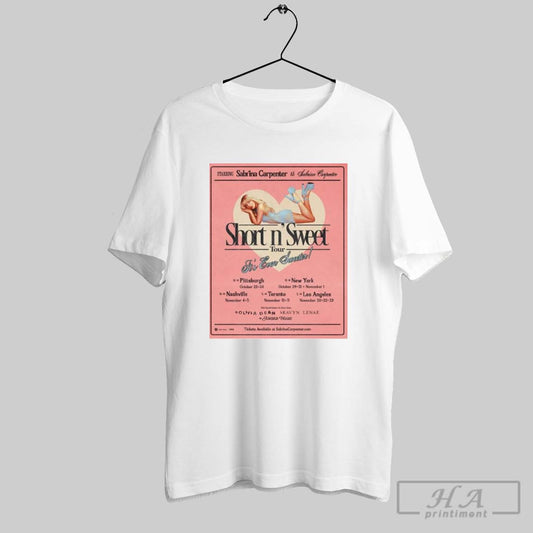 North American Sabrina Carpenter Tour 2025 Poster T Shirt
