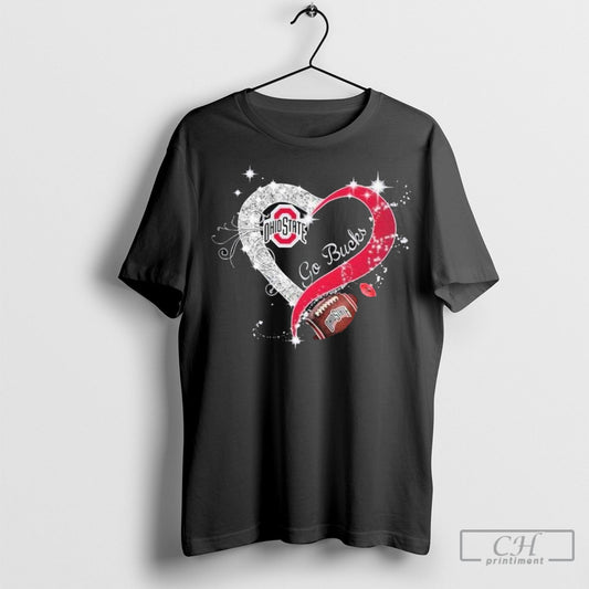 Offficial Ohio State Buckeyes Go Bucks Diamond Heart Shirt Poster Ornaments