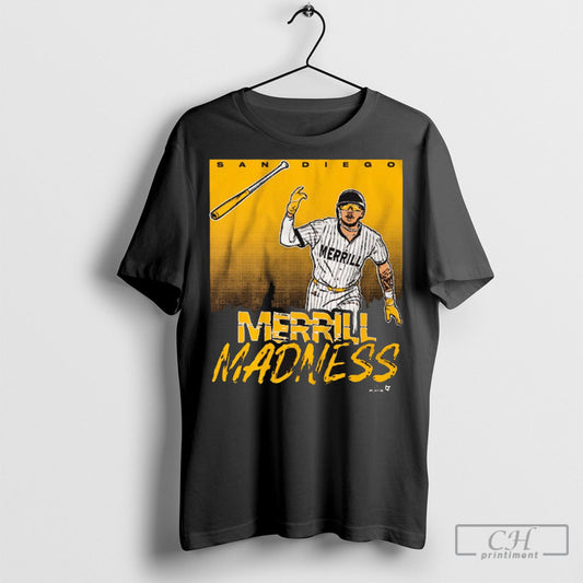 Official 2025 Jackson Merrill Merrill Madness Bat Flip San Diego Padres Mlb Baseball Graphic T Shirt Hoodie