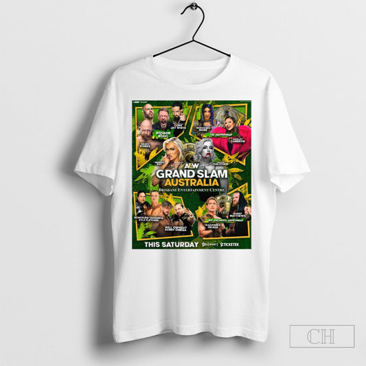 Official Aew Grand Slam Australia Brisbane Entertainment Centre Mariah Toni Storm Brisbane Brawl Tbs Championship Poster T Shirt