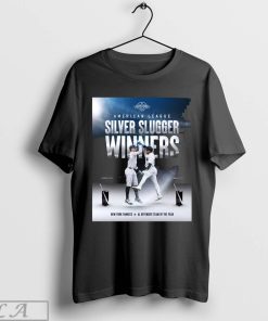 Official Aaron Judge Juan Soto New York Yankees American League Silver Slugger Winners Offensive Team Of The Year Poster t-shirt
