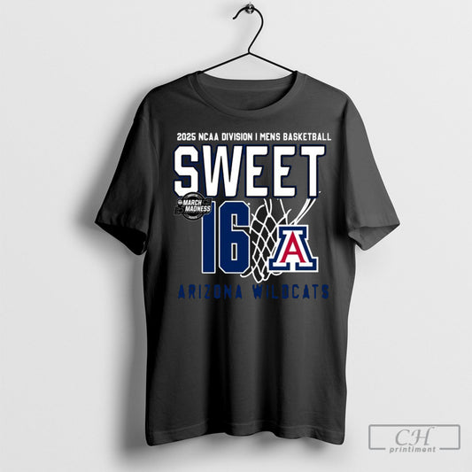 Official Arizona Wildcats Mens Basketball 2025 Ncaa Tournament Sweet 16 Net T Shirt Hoodie