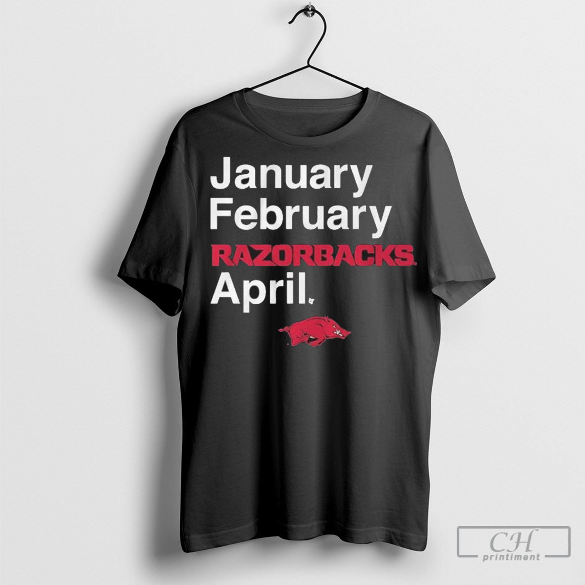 Official Arkansas Basketball January February Razorbacks April 2025 Shirt Hoodie