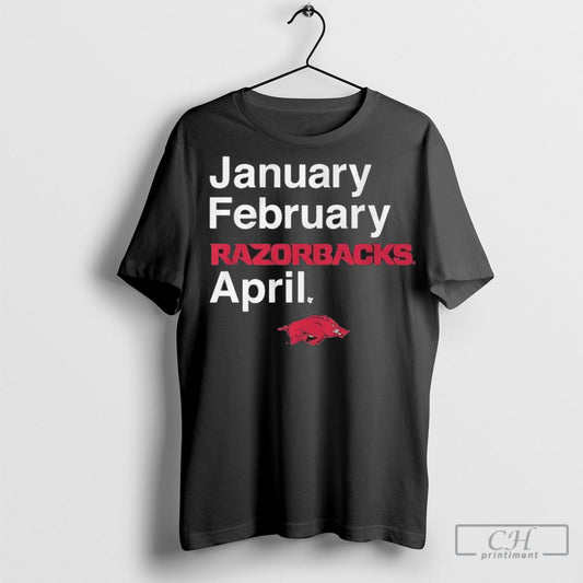 Official Arkansas Basketball January February Razorbacks April 2025 Shirt Hoodie