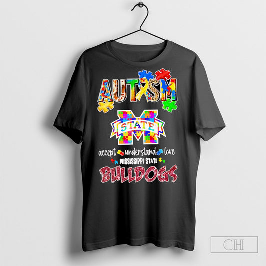 Official Autism Accept Understand Love Mississippi State Bulldogs Diamond Shirt Sweatshirt Poster