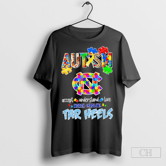 Official Autism Accept Understand Love North Carolina Tar Heels Diamond Shirt Sweatshirt Poster