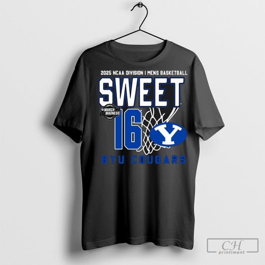 Official Byu Cougars Mens Basketball 2025 Ncaa Tournament Sweet 16 Net T Shirt Hoodie