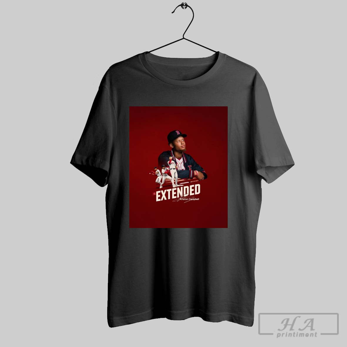 Official Boston Red Sox Baseball Extended Kristian Campbell Kcs Sticking Around Signature Poster T Shirt