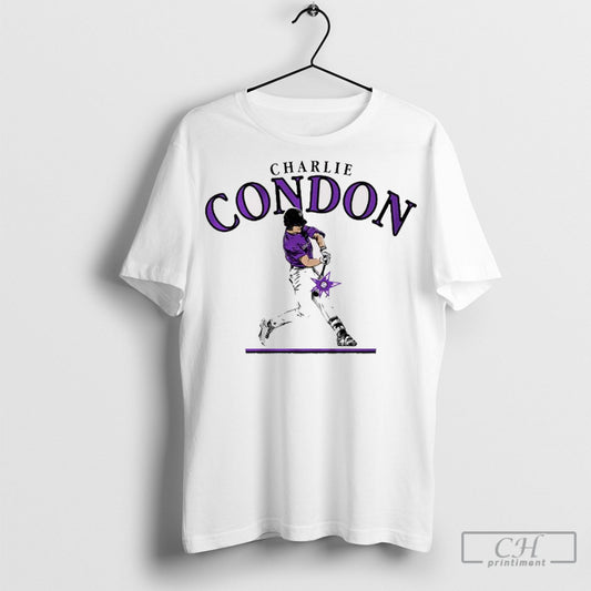 Official Charlie Condon Slugger Swing Colorado Rockies Mlb Baseball 2025 Graphic T Shirt Sweatshirt Cutom Poster Coffee Mugs Ornaments