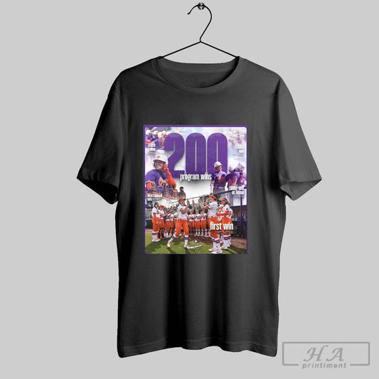 Official Clemson Tigers 200 Program Wins 100th Win At Home Vs Fordham 12 0 March 10 2024 Poster T Shirt