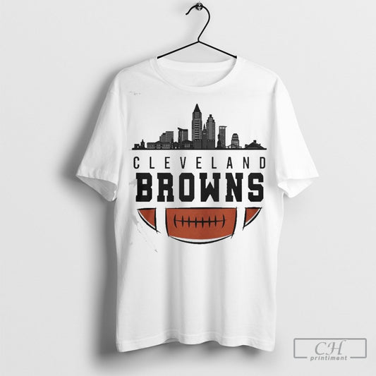 Official Cleveland Browns American Football Team Nfl 2025 City Skyline T Shirt Sweatshirt Cutom Poster Coffee Mugs Ornaments
