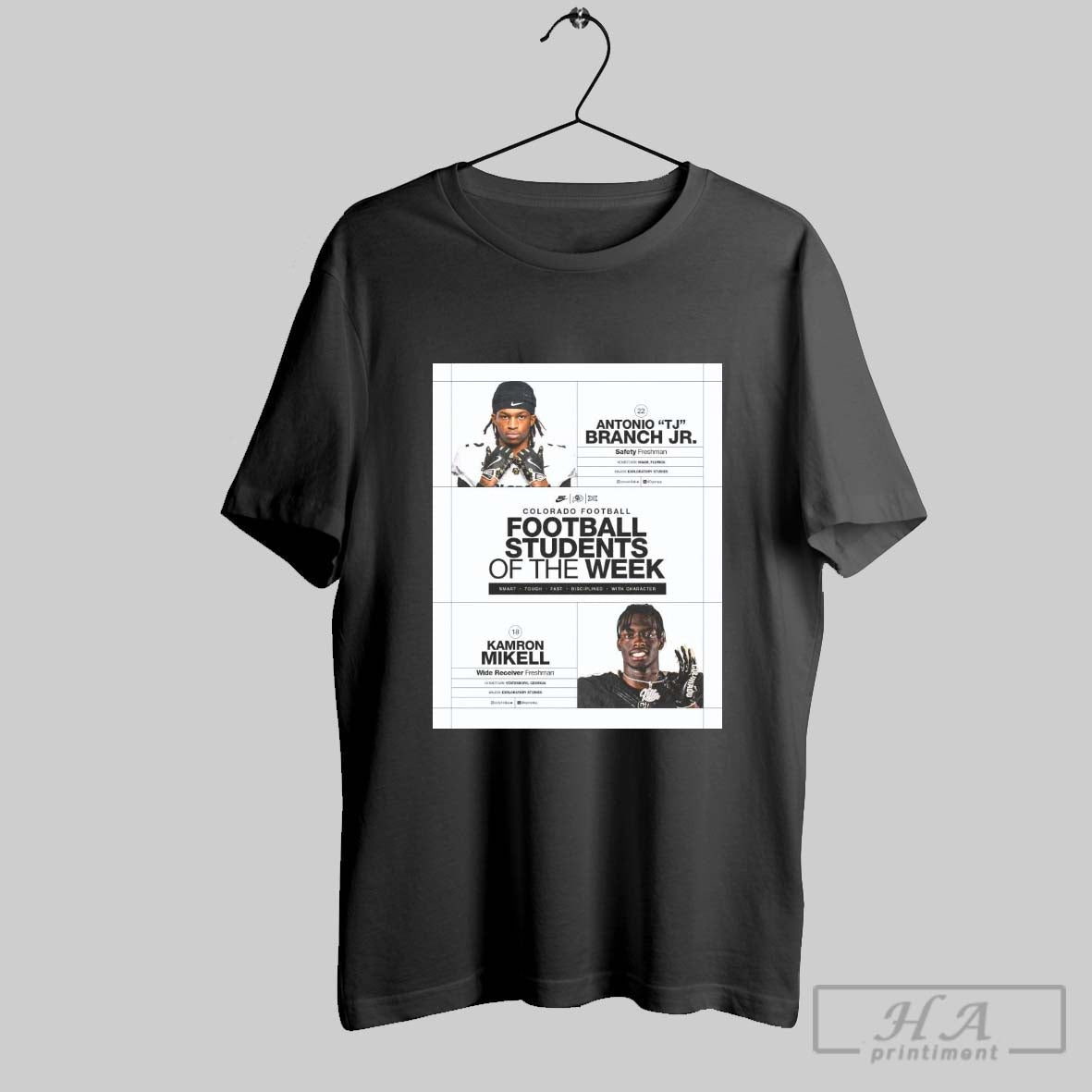 Official Colorado Buffaloes Football Antonio Tj Branch Jr And Kamron Mikell Football Students Of The Week Poster T Shirt