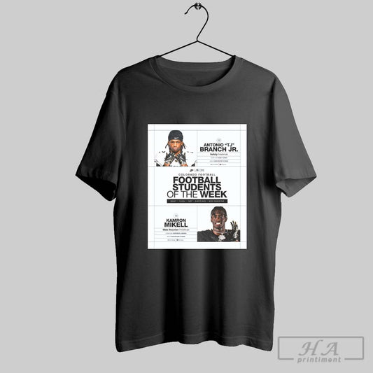 Official Colorado Buffaloes Football Antonio Tj Branch Jr And Kamron Mikell Football Students Of The Week Poster T Shirt