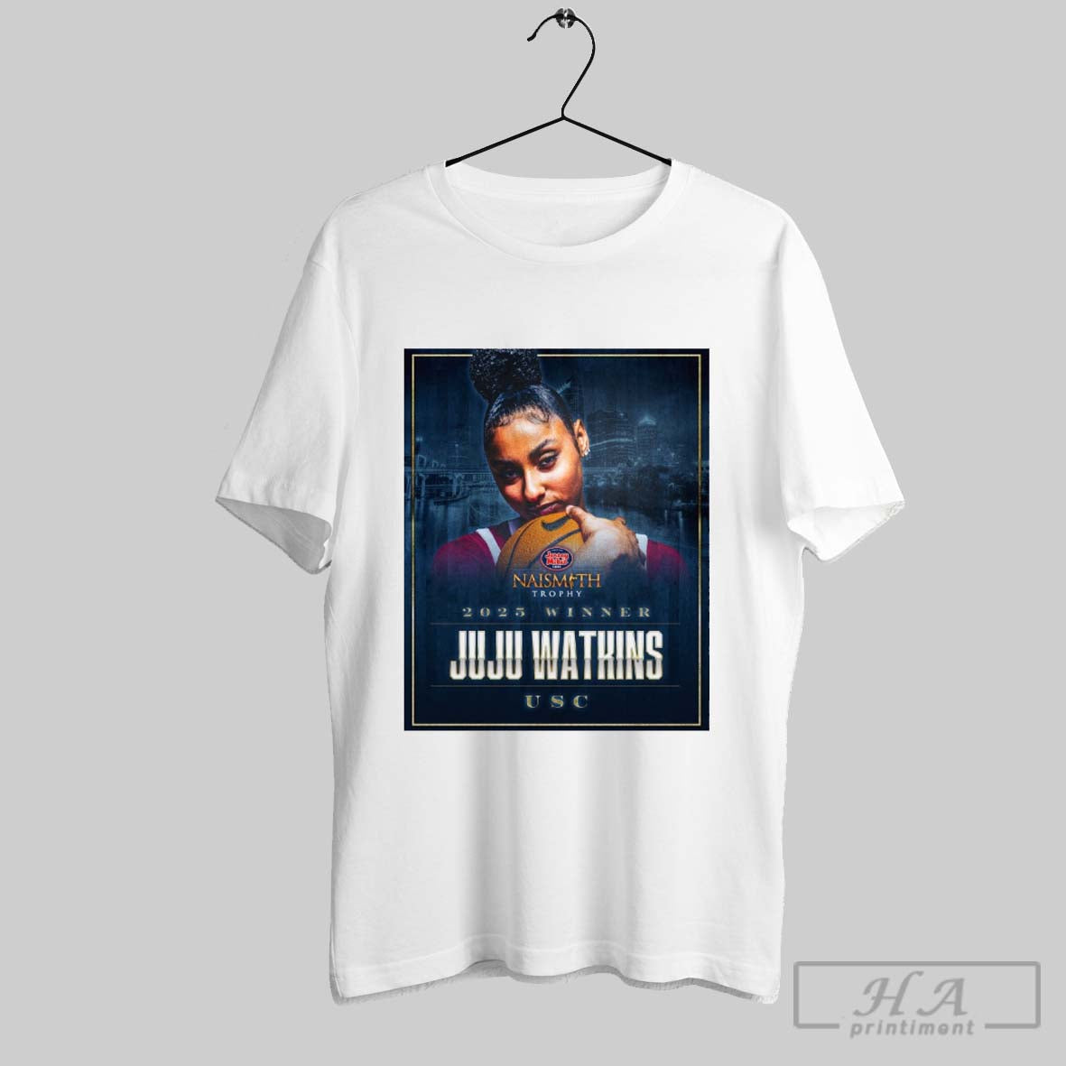 Official Congratulations Juju Watkins Usc Trojans Basketball 2025 Winner Naismith Trophy Poster T Shirt