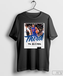 Detroit Pistons Vs New York Knicks 74-104 Third Quarter Score Update Poster T-shirt