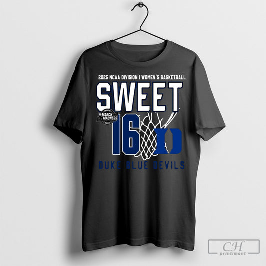 Official Duke Blue Devils Womens Basketball 2025 Ncaa Tournament Sweet 16 Net T Shirt Hoodie
