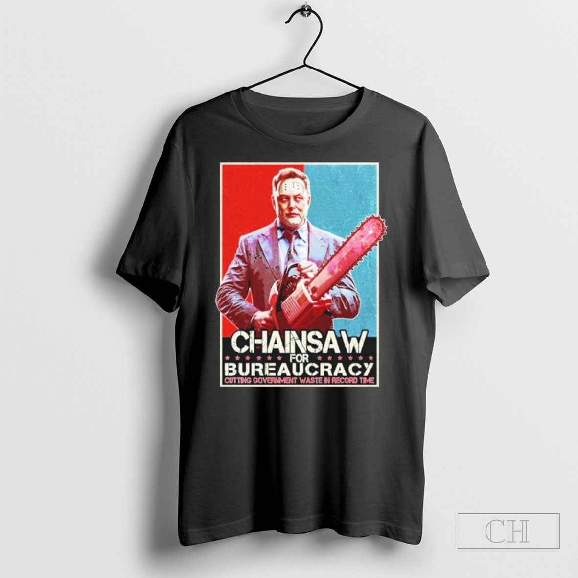 Official Elon Musk Horror Movie Doge Chainsaw For Bureaucracy Poster T Shirt Sweatshirt Tee Shirt