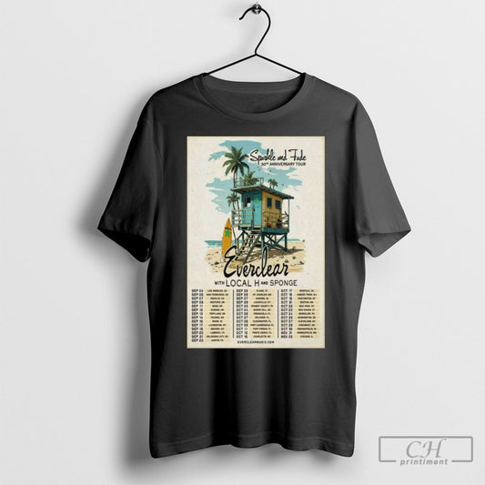 Official Everclear Sparkle And Fade 30th Anniversary Tour 2025 Poster T Shirt Sweatshirt