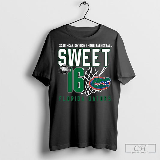 Official Florida Gators Mens Basketball 2025 Ncaa Tournament Sweet 16 Net T Shirt Hoodie
