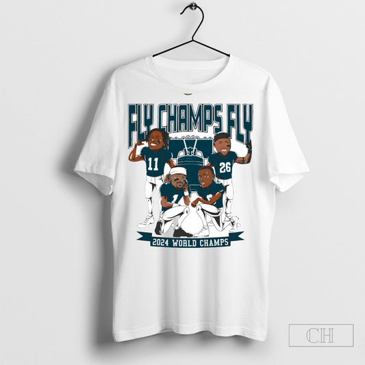 Official Fly Champs Fly 2024 World Champions Caricature Shirt Sweatshirt Poster