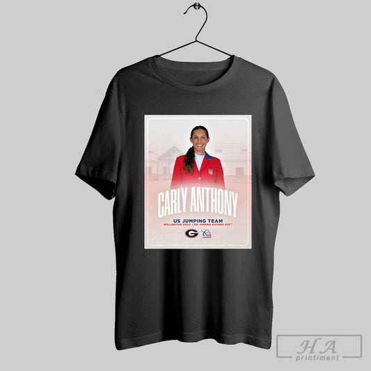 Official Georgia Equestrian Carly Anthony Us Jumping Team Wellington Cs104 Fei Jumping Nations Cup Poster T Shirt