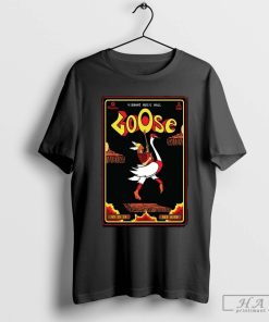 Official Goose Sep 15 2024, Red Vibrant Music Hall Tour Poster Shirt