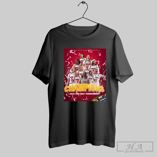 Official Historic Arkansas State Red Wolves Womens Basketball Champions 2025 Sun Belt Tournament Poster T Shirt