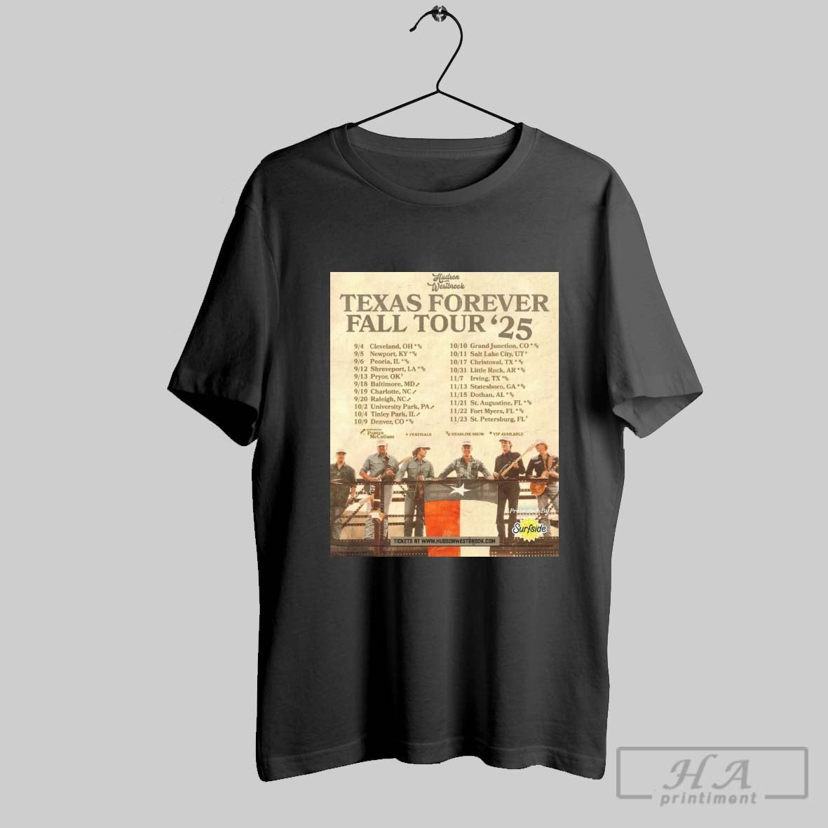 Official Hudson Westbrook Texas Forever Fall Tour 2025 9 4 Cleveland Oh 9 5 Newport Ky 9 6 Peoria Il Poster T Shirt