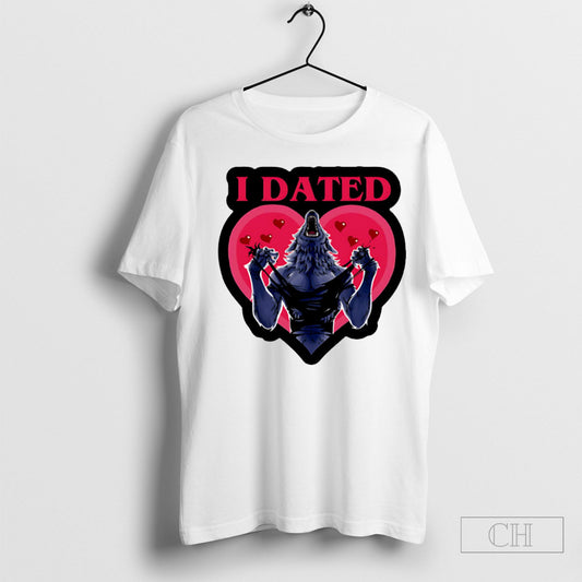 Official I Dated Wolf Heart Shirt Sweatshirt Poster