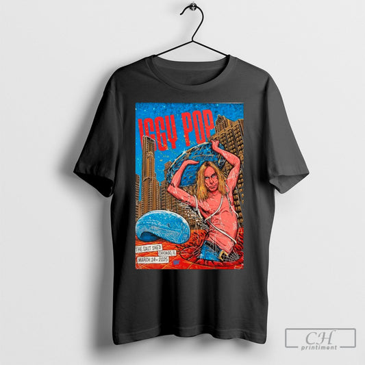 Official Iggy Pop On March 24 2025 At The Salt Shed In Chicago Il Poster Shirt