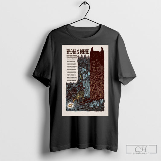 Official Iron Wine Light Verse Tour 2025 Support By Jobi Riccio April 8 Columbus Oh April 9 Knoxville Tn T Shirt Sweatshirt Poster