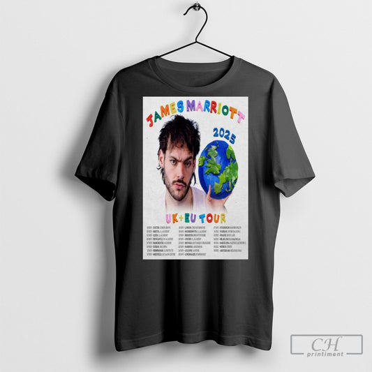 Official James Marriott Uk Eu Tour 2025 Poster T Shirt Hoodie