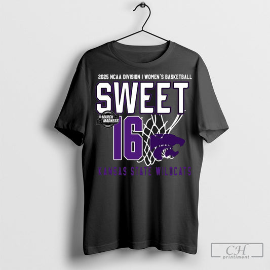 Official Kansas State Wildcats Womens Basketball 2025 Ncaa Tournament Sweet 16 Net T Shirt Hoodie