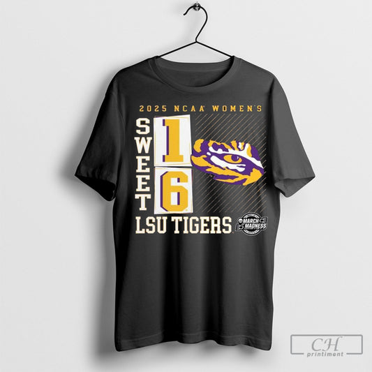 Official Lsu Tigers 2025 Ncaa Womens Basketball Tournament March Madness Sweet 16 Shirt Hoodie