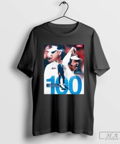 Official Lane Kiffin Ole Miss Rebels football 100 Career Wins As A College Head Coach Poster T-shirt