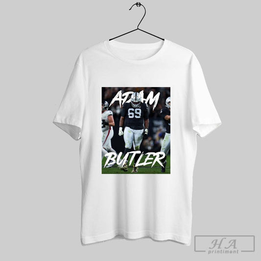 Official Las Vegas Raiders Nfl Football Adam Butler Dt First Line Of Defense Raider Nation Poster T Shirt