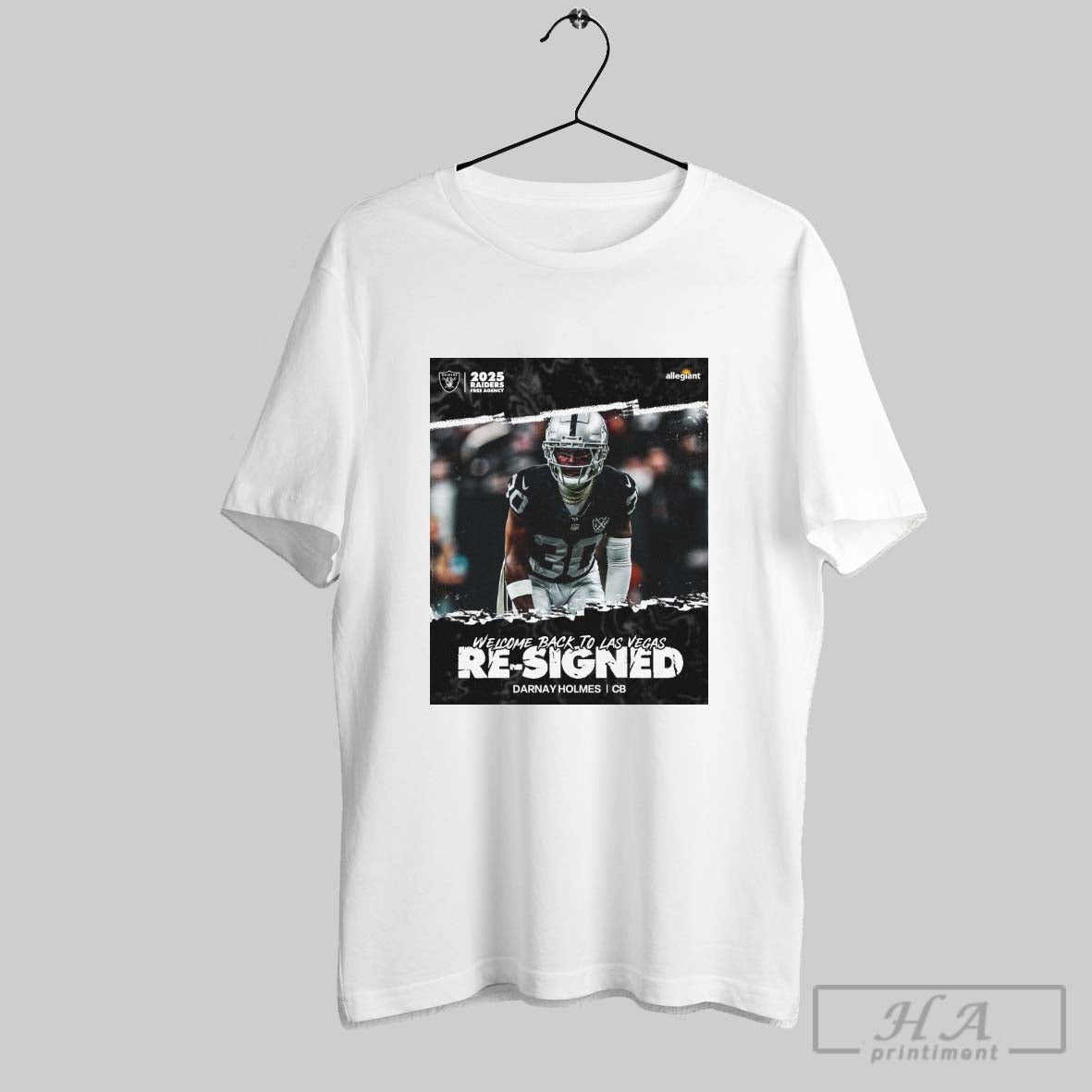 Official Las Vegas Raiders Welcome Back To Las Vegas Re Signed Darnay Holmes Cb 2025 Poster T Shirt