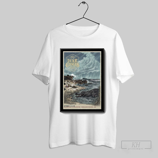 Official Luke Combs Feb 7 8 2025 Marvel Stadium Melbourne Australia Tour Poster Shirt T Shirt