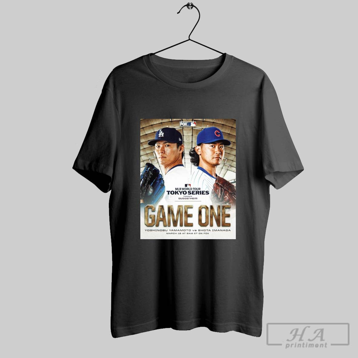 Official Mlb World Tour Tokyo Series Game One Yoshinobu Yamamoto Vs Shota Imanaga March 18 2025 Poster T Shirt