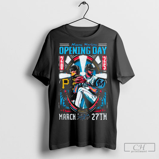 Official Miami Marlins Opening Day Skenes Vs Alcantara Miami Fl March 27th 2025 Loandepot Park Poster T Shirt Hoodie