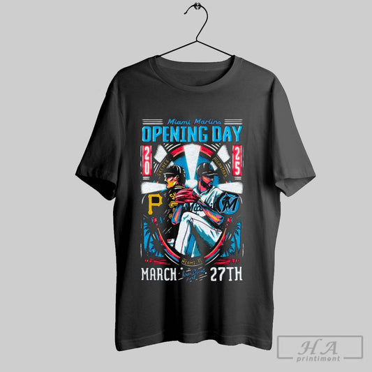 Official Miami Marlins Opening Day Skenes Vs Alcantara Miami Fl March 27th 2025 Loandepot Park Poster T Shirt