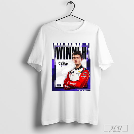 Official Nascar Jesse Love Wins At Daytona 500 The Leader At The Time Of Caution Poster T Shirt