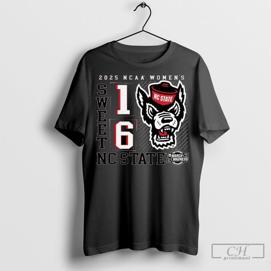 Official Nc State Wolfpack 2025 Ncaa Womens Basketball Tournament March Madness Sweet 16 Shirt Hoodie