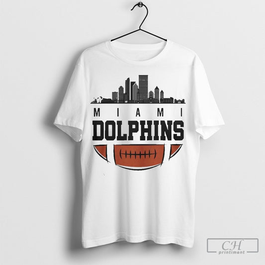 Official Nfl 2025 City Skyline Miami Dolphins American Football Team T Shirt Sweatshirt Cutom Poster Coffee Mugs Ornaments