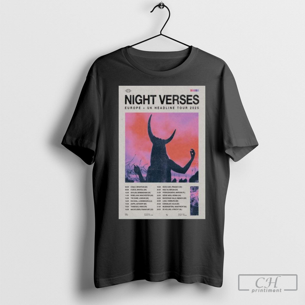 Official Night Verses Europe Uk 2025 Poster T Shirt Sweatshirt