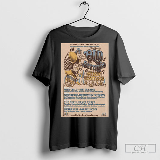 Official Old Settlers Music Festival Apr 24 27 2025 Dale Tx Poster Shirt